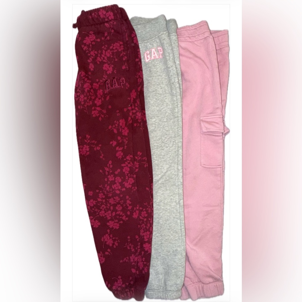 GAP Old Navy Girls Bottoms Set - Burgundy, Gray, and Pink 8 Athletic Comfort